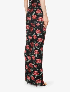Magda Butrym Floral-print Slim-fit Stretch-woven Maxi Dress -Reisi Clothing Shop R04183244 BLACK ALT03