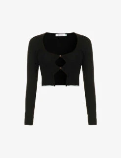 Reef Cut-out Cropped Wool Cardigan