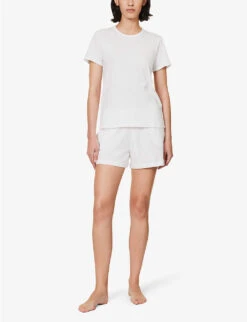 Casey Drawstring-waist Organic-cotton Shorts -Reisi Clothing Shop R04183736 WHITE ALT01