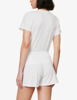 Casey Drawstring-waist Organic-cotton Shorts -Reisi Clothing Shop R04183736 WHITE ALT03