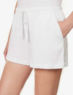 Casey Drawstring-waist Organic-cotton Shorts -Reisi Clothing Shop R04183736 WHITE ALT04
