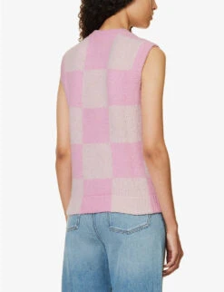 Stine Goya Noa Checked Alpaca-blend Knitted Vest -Reisi Clothing Shop R04183764 ORCHIDCHECK ALT03