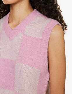 Stine Goya Noa Checked Alpaca-blend Knitted Vest -Reisi Clothing Shop R04183764 ORCHIDCHECK ALT04