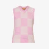 Stine Goya Noa Checked Alpaca-blend Knitted Vest 1 Stine Goya Noa Checked Alpaca-blend Knitted Vest -Reisi Clothing Shop R04183764 ORCHIDCHECK M