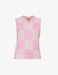 Stine Goya Noa Checked Alpaca-blend Knitted Vest