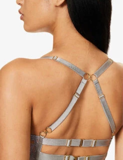 Alta Plunge-neck Stretch-woven Bra -Reisi Clothing Shop R04183869 PLATINUM ALT03