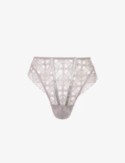 Alta High-rise Embroidered Stretch-woven Thong
