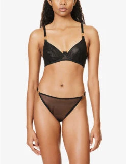 Cadi Buckle-embellished Stretch-woven Bra -Reisi Clothing Shop R04183876 BLACK ALT01