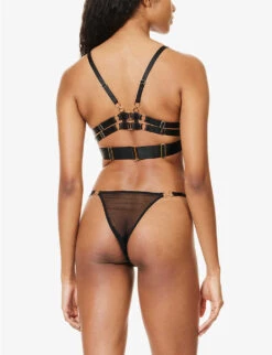 Cadi Buckle-embellished Stretch-woven Bra -Reisi Clothing Shop R04183876 BLACK ALT02