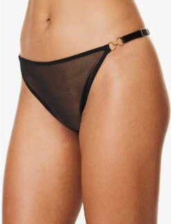 Dia High-rise Stretch-woven Briefs -Reisi Clothing Shop R04183878 BLACK ALT02