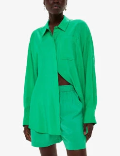 Whistles Nicola Elasticated-waist Woven Short -Reisi Clothing Shop R04183992 GREEN ALT02