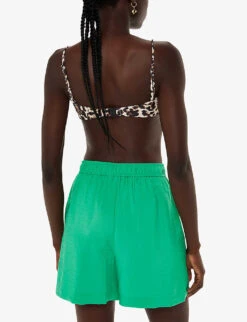 Whistles Nicola Elasticated-waist Woven Short -Reisi Clothing Shop R04183992 GREEN ALT03