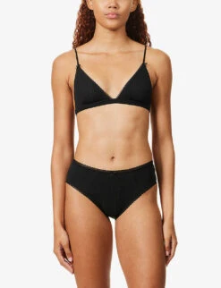 Cosy Pointelle Organic-cotton Briefs -Reisi Clothing Shop R04184198 2BLACK ALT01