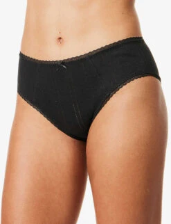 Cosy Pointelle Organic-cotton Briefs -Reisi Clothing Shop R04184198 2BLACK ALT02
