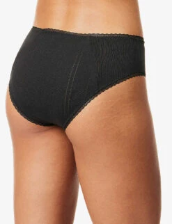 Cosy Pointelle Organic-cotton Briefs -Reisi Clothing Shop R04184198 2BLACK ALT03