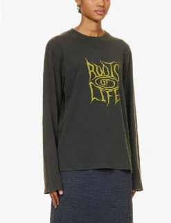 Acne Studios Edden Relaxed-fit Cotton T-shirt -Reisi Clothing Shop R04184367 FADEDBLACK ALT02