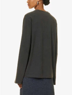 Acne Studios Edden Relaxed-fit Cotton T-shirt -Reisi Clothing Shop R04184367 FADEDBLACK ALT03