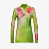 Acne Studios Denise Floral-print Woven Top 2 Acne Studios Denise Floral-print Woven Top -Reisi Clothing Shop R04184373 GREEN M