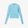 Acne Studios Kenty Face-patch Knitted Cardigan 1 Acne Studios Kenty Face-patch Knitted Cardigan -Reisi Clothing Shop R04185134 TEALBLUE M