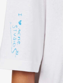 Acne Studios Exford Scribbles Graphic-print Cotton-jersey T-shirt 13 Acne Studios Exford Scribbles Graphic-print Cotton-jersey T-shirt -Reisi Clothing Shop R04185146 OPTICWHITE ALT05