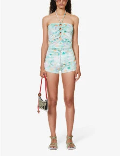 Flora Patterned Regular-fit Stretch-woven Shorts -Reisi Clothing Shop R04185234 MULTI ALT01