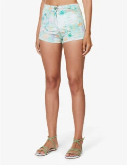 Flora Patterned Regular-fit Stretch-woven Shorts -Reisi Clothing Shop R04185234 MULTI ALT02