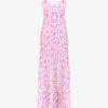 Floral-print V-neck Woven Midi Dress -Reisi Clothing Shop R04185938 PINK M