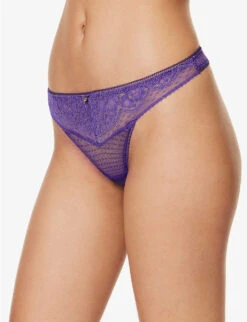 Aubade Illusion Mid-rise Stretch-woven Thong -Reisi Clothing Shop R04186124 ULTRAVIOLET ALT02