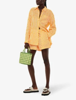 Whistles Sunshine Stripe Linen And Cotton-blend Shorts -Reisi Clothing Shop R04186331 MULTICOLOURED ALT01