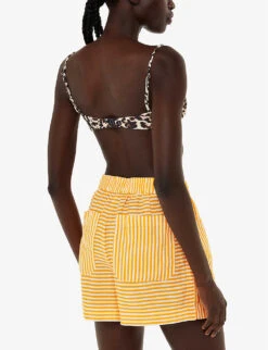 Whistles Sunshine Stripe Linen And Cotton-blend Shorts -Reisi Clothing Shop R04186331 MULTICOLOURED ALT03