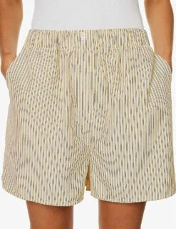 Lui Striped Woven Shorts -Reisi Clothing Shop R04186461 PALEYELLOWBLACKSTRIPE ALT04