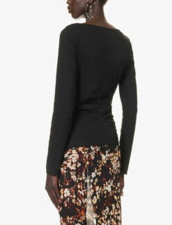 Dries Van Noten Pin-tucked Pleat Regular-fit Cotton T-shirt 10 Dries Van Noten Pin-tucked Pleat Regular-fit Cotton T-shirt -Reisi Clothing Shop R04186666 BLACK ALT03