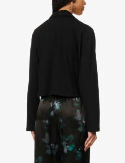 Dries Van Noten Relaxed-fit V-neck Cotton T-shirt -Reisi Clothing Shop R04186717 BLACK ALT03