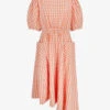 Harlin Checked Organic Cotton-blend Midi Dress