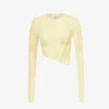 Asymmetric Raw-hem Stretch-woven Top -Reisi Clothing Shop R04186818 YELLOW M