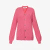 Comme Des Garçons Play Heart-embroidered Regular-fit Wool Cardigan -Reisi Clothing Shop R04186987 PINK M