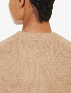 FRAME Oversized Brushed-texture Cashmere Jumper -Reisi Clothing Shop R04187472 LIGHTCAMELHEATHER ALT04