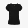 Whistles Willa V-neck Organic-cotton T-shirt -Reisi Clothing Shop R04187560 BLACK M