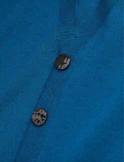 THE KOOPLES V-neck Rib-trim Stretch-knitted Cardigan -Reisi Clothing Shop R04187713 MEDIUMBLUE ALT02