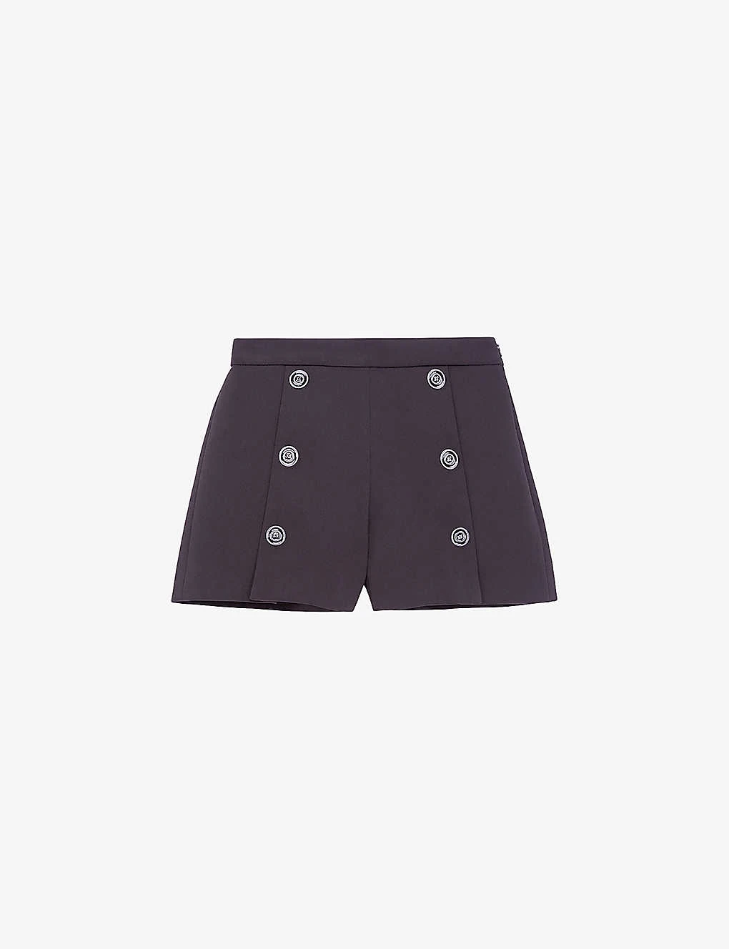 THE KOOPLES Button-embellished Wide-leg Stretch-woven Shorts 3 THE KOOPLES Button-embellished Wide-leg Stretch-woven Shorts