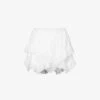 Isabel Marant Etoile Kaddy Tiered Frilled-trim High-rise Cotton Shorts -Reisi Clothing Shop R04188826 WHITE M