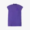 Laurie Padded-shoulders Cotton T-shirt -Reisi Clothing Shop R04189009 DEEPTANZANITE M