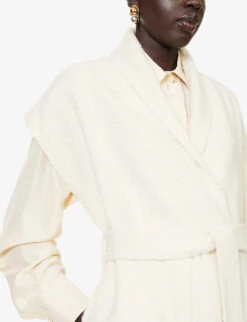 Teagan Tie-waist Cashmere Knitted Vest -Reisi Clothing Shop R04189130 IVORY ALT04