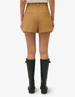 CLAUDIE PIERLOT Eden Pleated Stretch-woven Shorts -Reisi Clothing Shop R04189891 BRUNS ALT03