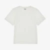 CLAUDIE PIERLOT Trad Broderie Anglaise-sleeve Cotton T-shirt -Reisi Clothing Shop R04189902 NATURELS M