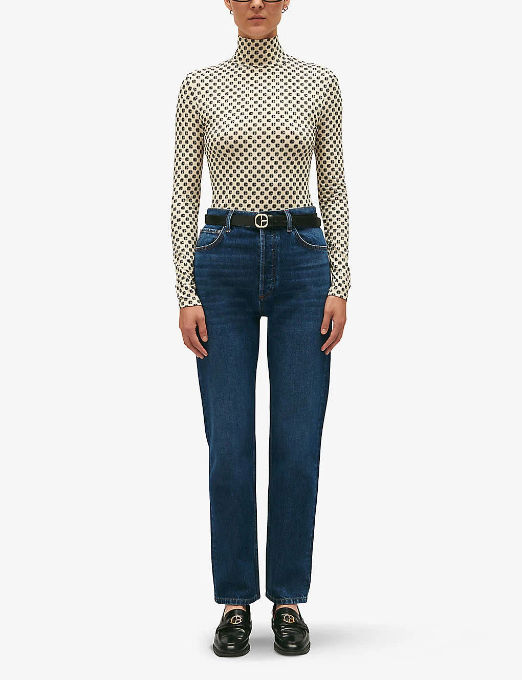 CLAUDIE PIERLOT CP Monogrammed-print Stretch-knit Jumper 4 CLAUDIE PIERLOT CP Monogrammed-print Stretch-knit Jumper - Image 2