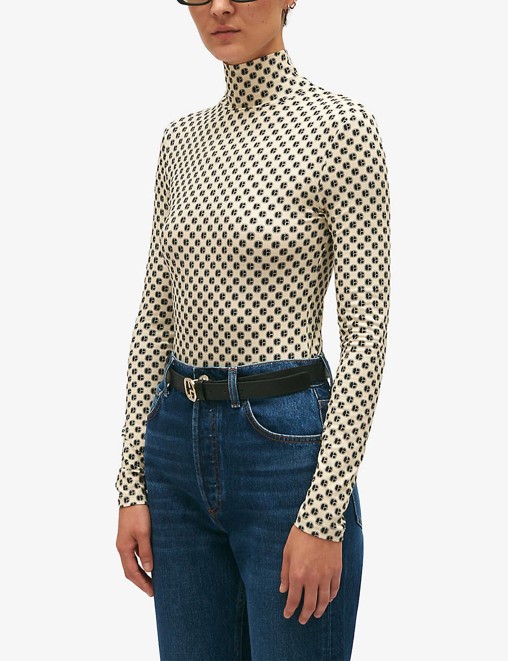 CLAUDIE PIERLOT CP Monogrammed-print Stretch-knit Jumper 5 CLAUDIE PIERLOT CP Monogrammed-print Stretch-knit Jumper - Image 3