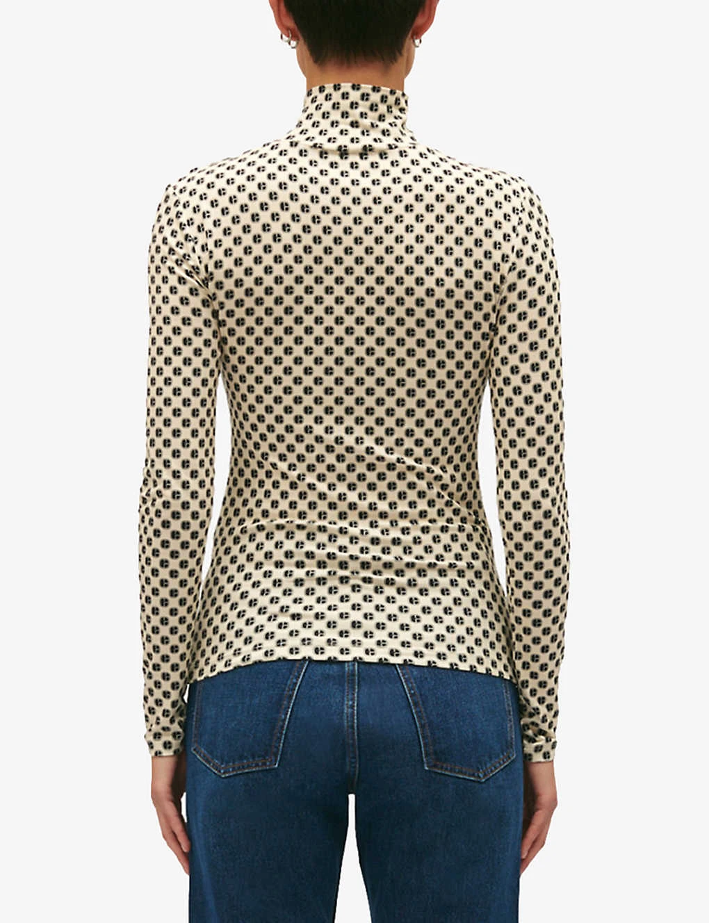 CLAUDIE PIERLOT CP Monogrammed-print Stretch-knit Jumper 6 CLAUDIE PIERLOT CP Monogrammed-print Stretch-knit Jumper - Image 4