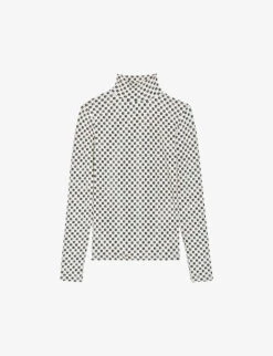 CLAUDIE PIERLOT CP Monogrammed-print Stretch-knit Jumper