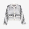 Maje Maracasse Striped Stretch-knit Cardigan -Reisi Clothing Shop R04190017 BLEUS M